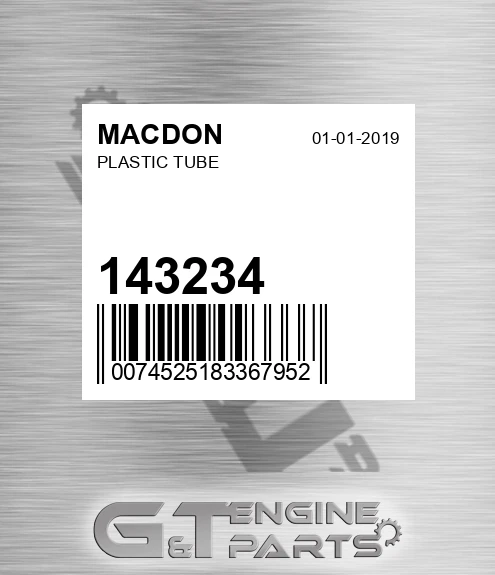 143234 MACDON Plastic Tube