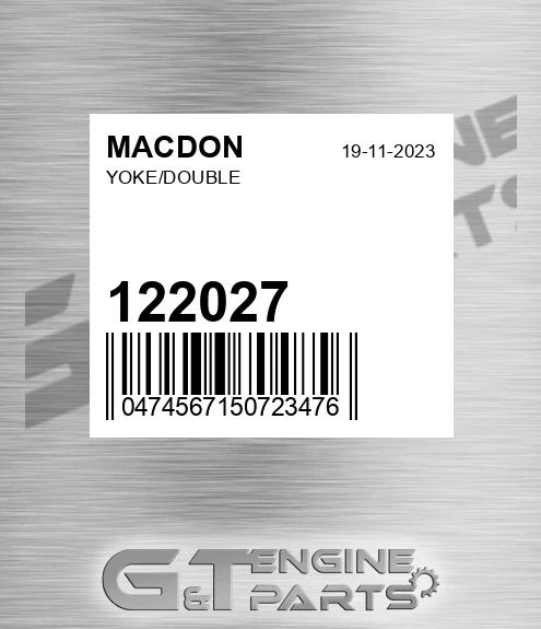122027 MACDON Yoke/double
