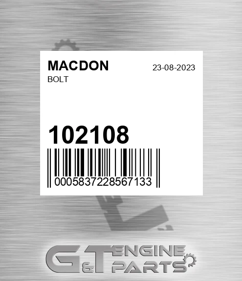 102108 MACDON Bolt