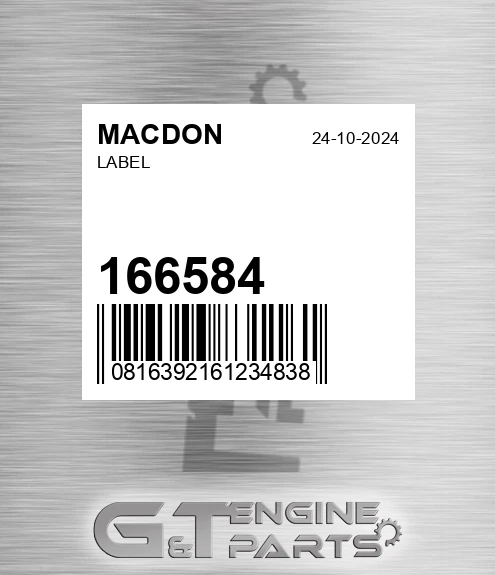 166584 Label