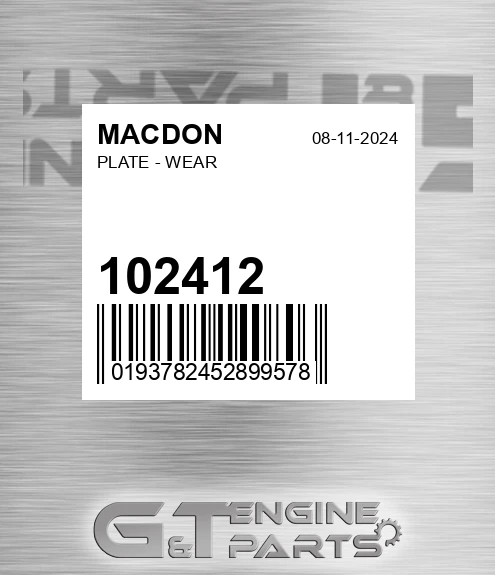 102412 Plate - Wear