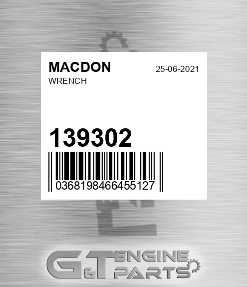 139302 MACDON Wrench