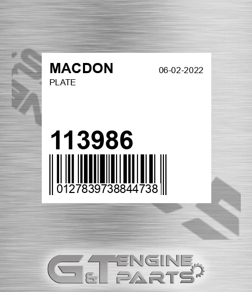 113986 Plate