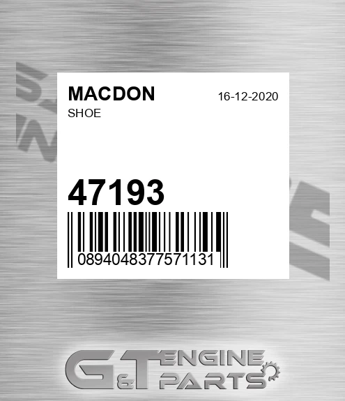 47193 MACDON Shoe