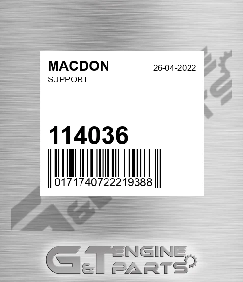 114036 MACDON Support