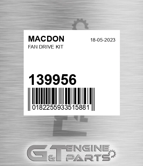 139956 MACDON Fan Drive Kit