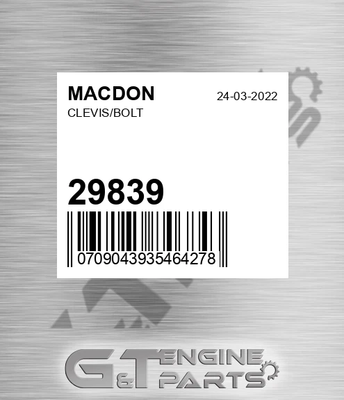 29839 Clevis/bolt