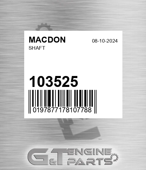 103525 MACDON Shaft