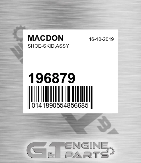 196879 MACDON Shoe-skid,assy
