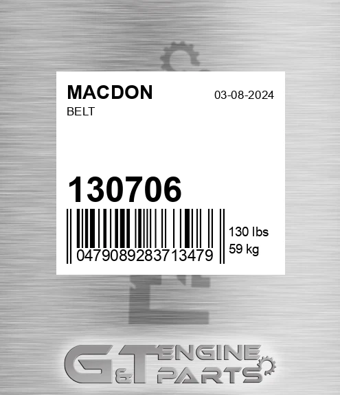 130706 MACDON Belt