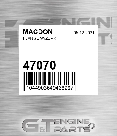 47070 MACDON Flange W/zerk