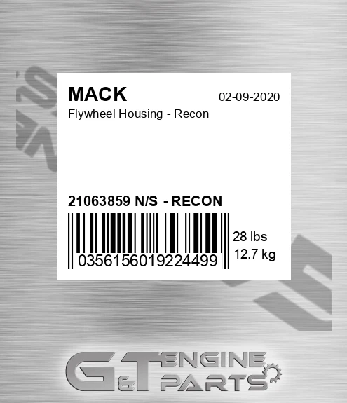 21063859 N/S - RECON MACK Flywheel Housing - Recon