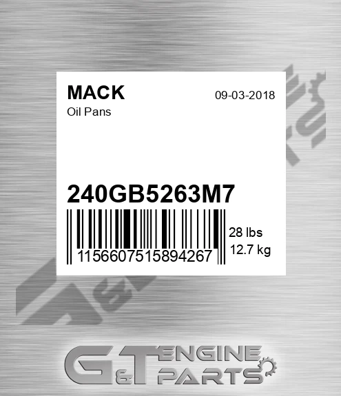 240GB5263M7 Oil Pans
