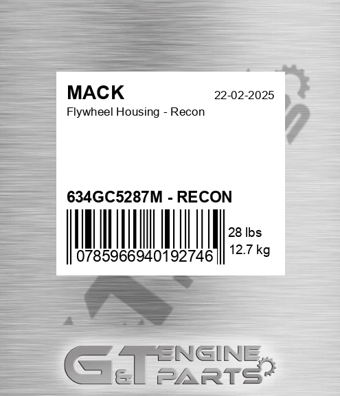 634GC5287M - RECON Flywheel Housing - Recon