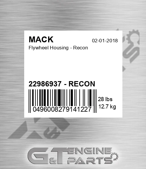 22986937 - RECON Flywheel Housing - Recon
