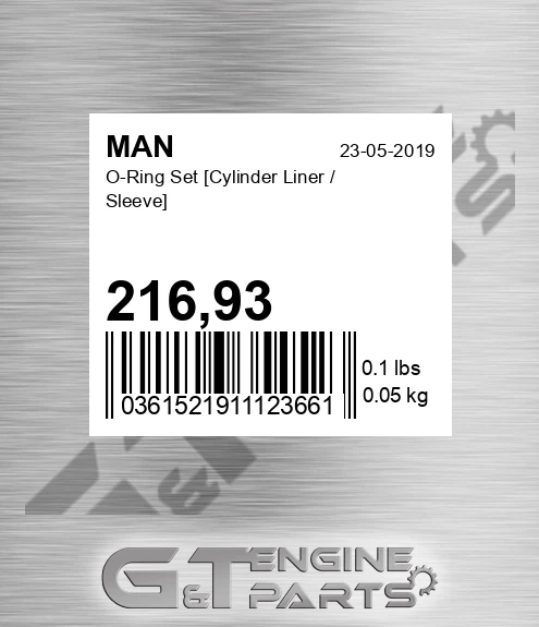 216,93 O-ring Set [cylinder Liner / Sleeve]