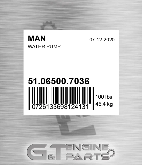 51.06500.7036 Water Pump