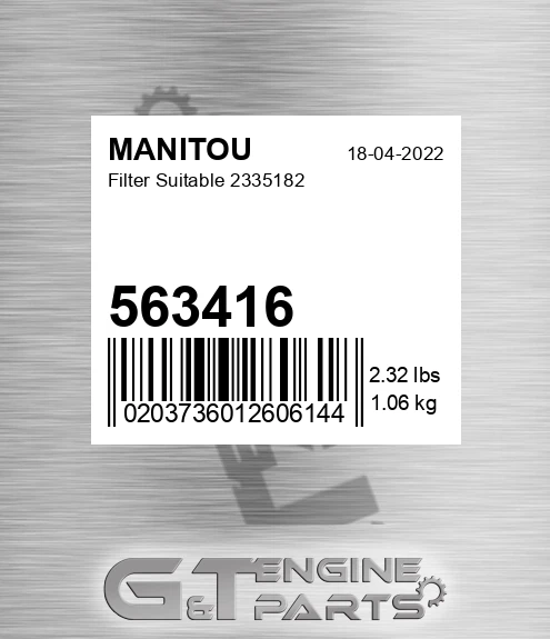 563416 MANITOU Filter Suitable 2335182