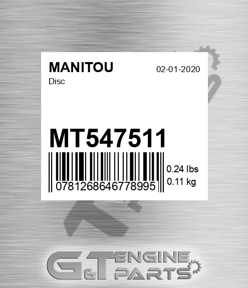MT547511 MANITOU Disc