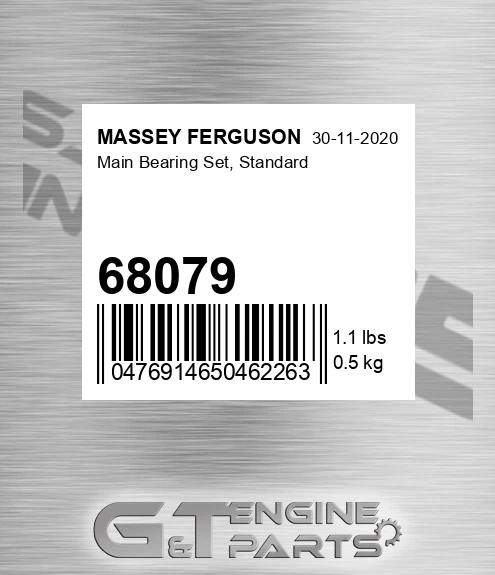 68079 Main Bearing Set, Standard