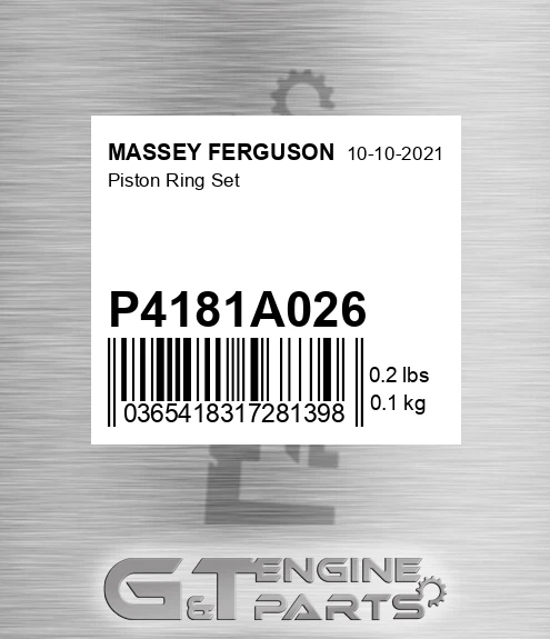 P4181A026 Piston Ring Set