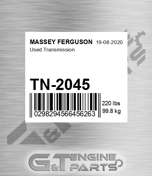 TN-2045 Used Transmission for MASSEY FERGUSON