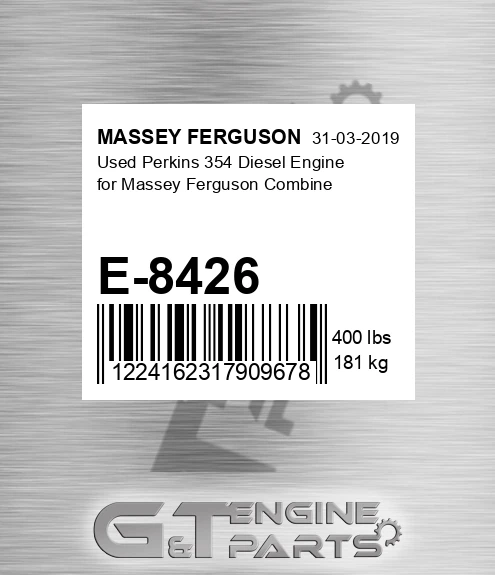 E-8426 Used Perkins 354 Diesel Engine For Combine for MASSEY FERGUSON