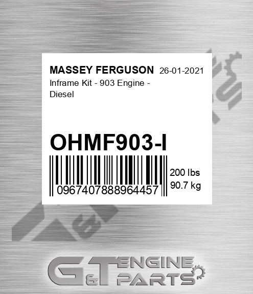 OHMF903-I Inframe Kit - 903 Engine - Diesel for MASSEY FERGUSON