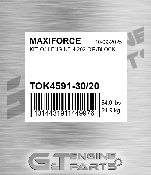 TOK4591-30/20 Kit, O/h Engine 4.202 O'r/block for MAXIFORCE