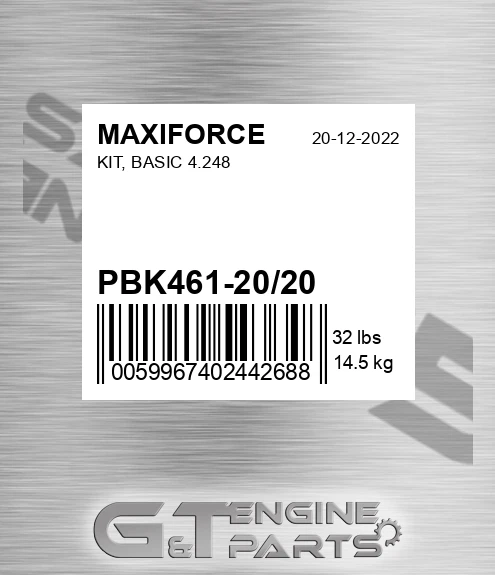 PBK461-20/20 Kit, Basic 4.248 for MAXIFORCE