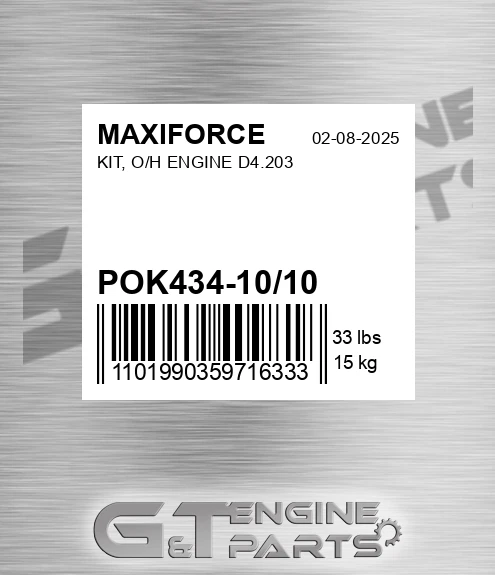 POK434-10/10 Kit, O/h Engine D4.203 for MAXIFORCE