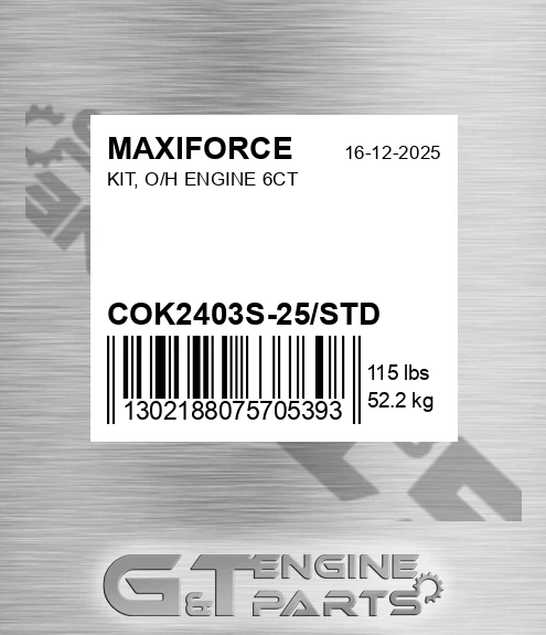 COK2403S-25/STD Kit, O/h Engine 6ct for MAXIFORCE