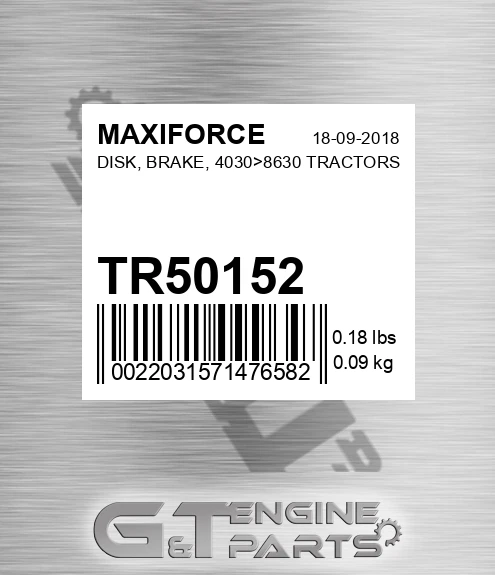 TR50152 Disk, Brake, 4030>8630 Tractors