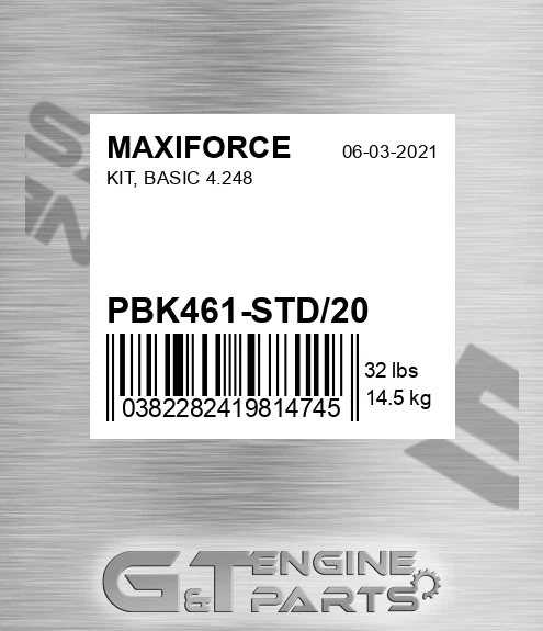 PBK461-STD/20 Kit, Basic 4.248 for MAXIFORCE