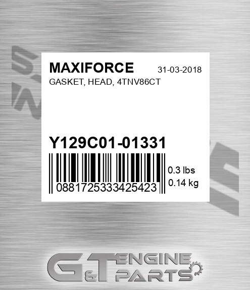 Y129C01-01331 Gasket, Head, 4tnv86ct for MAXIFORCE