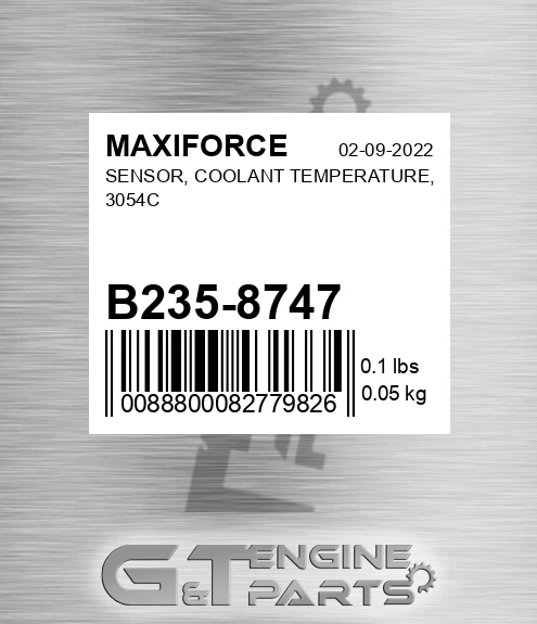 B235-8747 Sensor, Coolant Temperature, 3054c for MAXIFORCE
