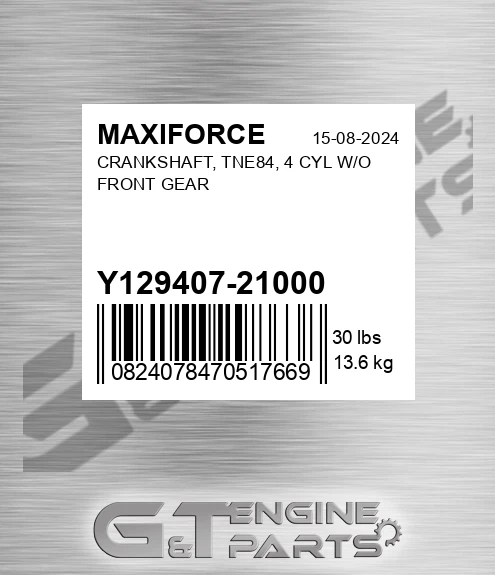 Y129407-21000 Crankshaft, Tne84, 4 Cyl W/o Front Gear for MAXIFORCE