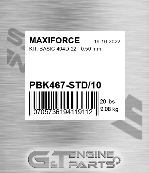 PBK467-STD/10 Kit, Basic 404d-22t 0.50 Mm for MAXIFORCE