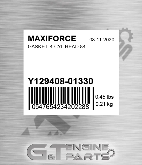 Y129408-01330 Gasket, 4 Cyl Head 84 for MAXIFORCE