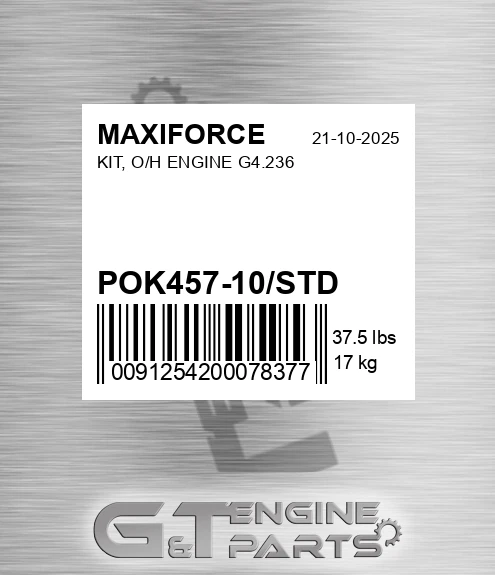 POK457-10/STD Kit, O/h Engine G4.236 for MAXIFORCE