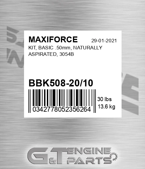 BBK508-20/10 Kit, Basic .50mm, Naturally Aspirated, 3054b for MAXIFORCE