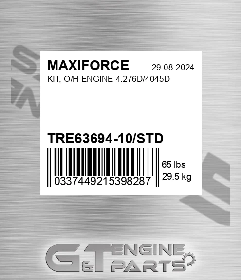 TRE63694-10/STD Kit, O/h Engine 4.276d/4045d for MAXIFORCE
