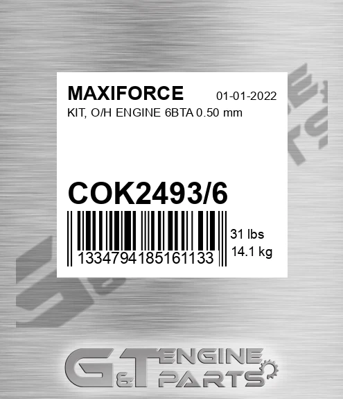 COK2493/6 Kit, O/h Engine 6bta 0.50 Mm for MAXIFORCE