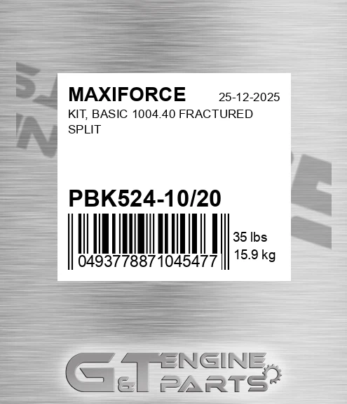 PBK524-10/20 Kit, Basic 1004.40 Fractured Split for MAXIFORCE