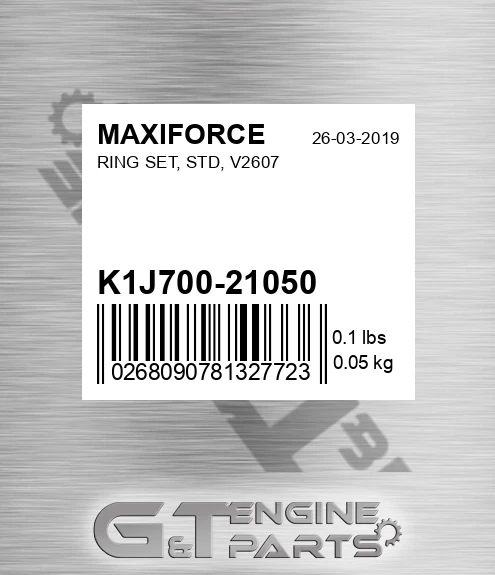 K1J700-21050 Ring Set, Std, V2607 for MAXIFORCE