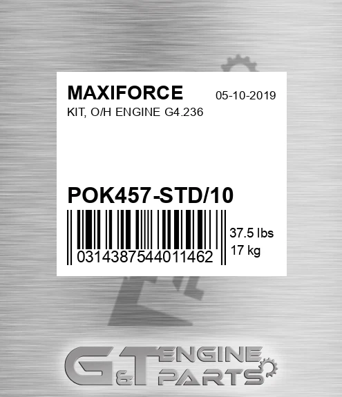 POK457-STD/10 Kit, O/h Engine G4.236 for MAXIFORCE
