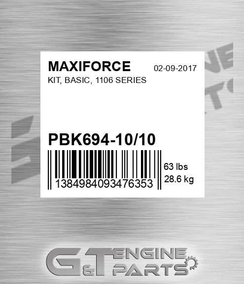 PBK694-10/10 Kit, Basic, 1106 Series for MAXIFORCE