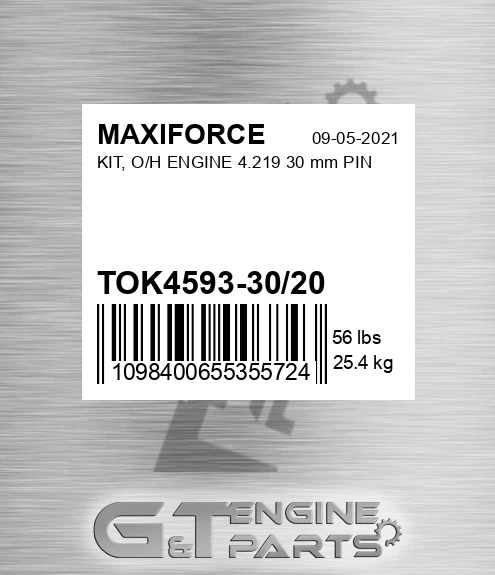 TOK4593-30/20 Kit, O/h Engine 4.219 30 Mm Pin for MAXIFORCE