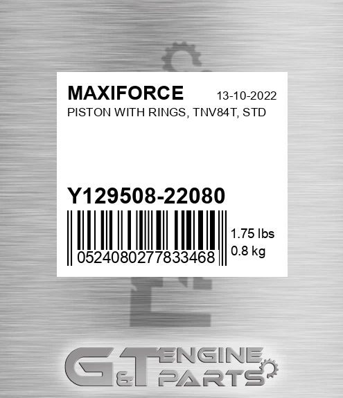 Y129508-22080 Piston With Rings, Tnv84t, Std for MAXIFORCE