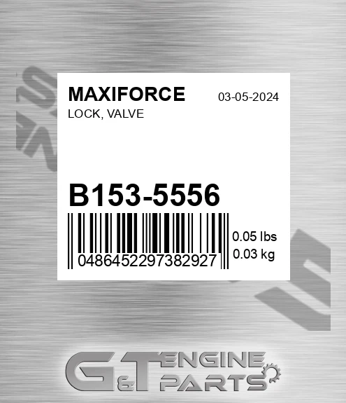 B153-5556 Lock, Valve for MAXIFORCE